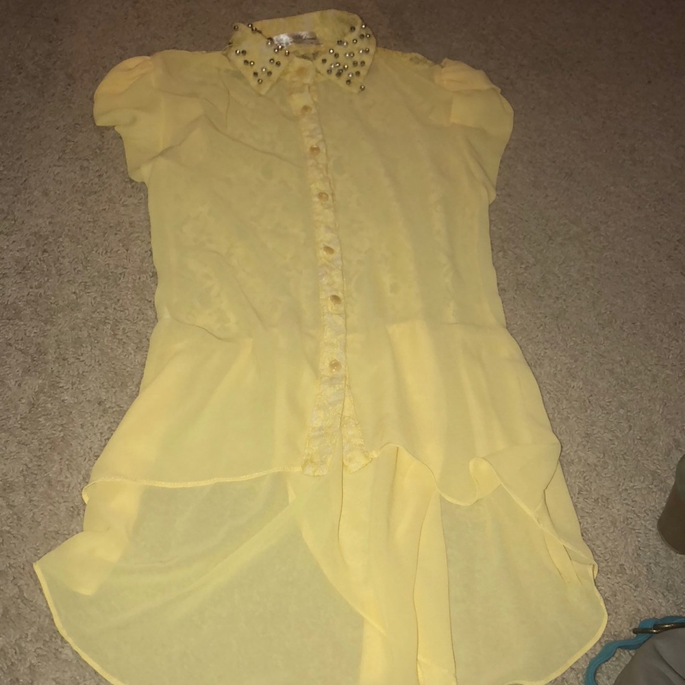 Yellow polyester shirt